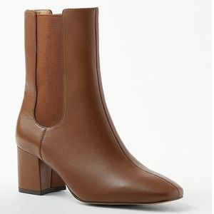NEW Ann Taylor Block Heel Leather Chelsea Booties 8 (Orig $228)